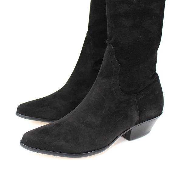 Tamara Mellon Go West Black Suede Over The Knee 35 Pointed Boots 36 NEW Bootie - Picture 3 of 8